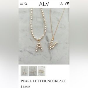 ALV Jewels pearl initial "K" necklace